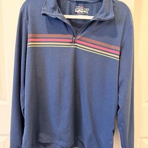 Marine Layer Men’s half 3/4 zip with stripes